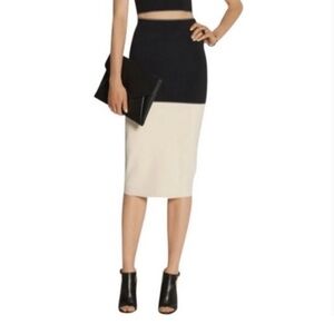 NWOT Rag and Bone Regina colorblock cream black bandage midi skirt pencil fit S
